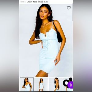 Princess Polly Lacey Mini Dress Blue, Size US 4